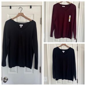 Croft & Barrow Women's V-Neck Sweater Bundl